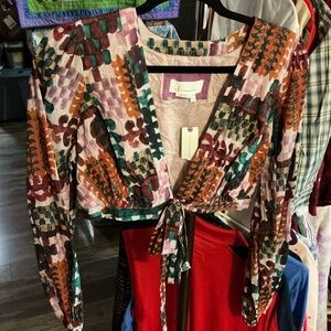 Colorful Patterned Women's Top Anthropologie